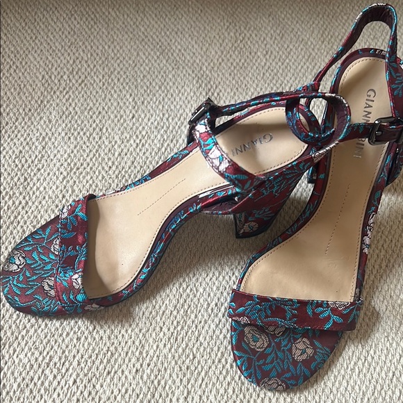 Gianni Bini Shoes - Gianni Bini Women's Floral Heeled Sandals - Red and Blue